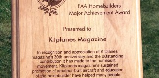 EAA presents KITPLANES with EAA Homebuilders Major Achievement Award
