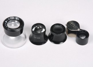Home Shop Machinist: Magnification From left to right: A photographer’s loupe, two watchmaker’s loupes, and a folding pocket loupe.