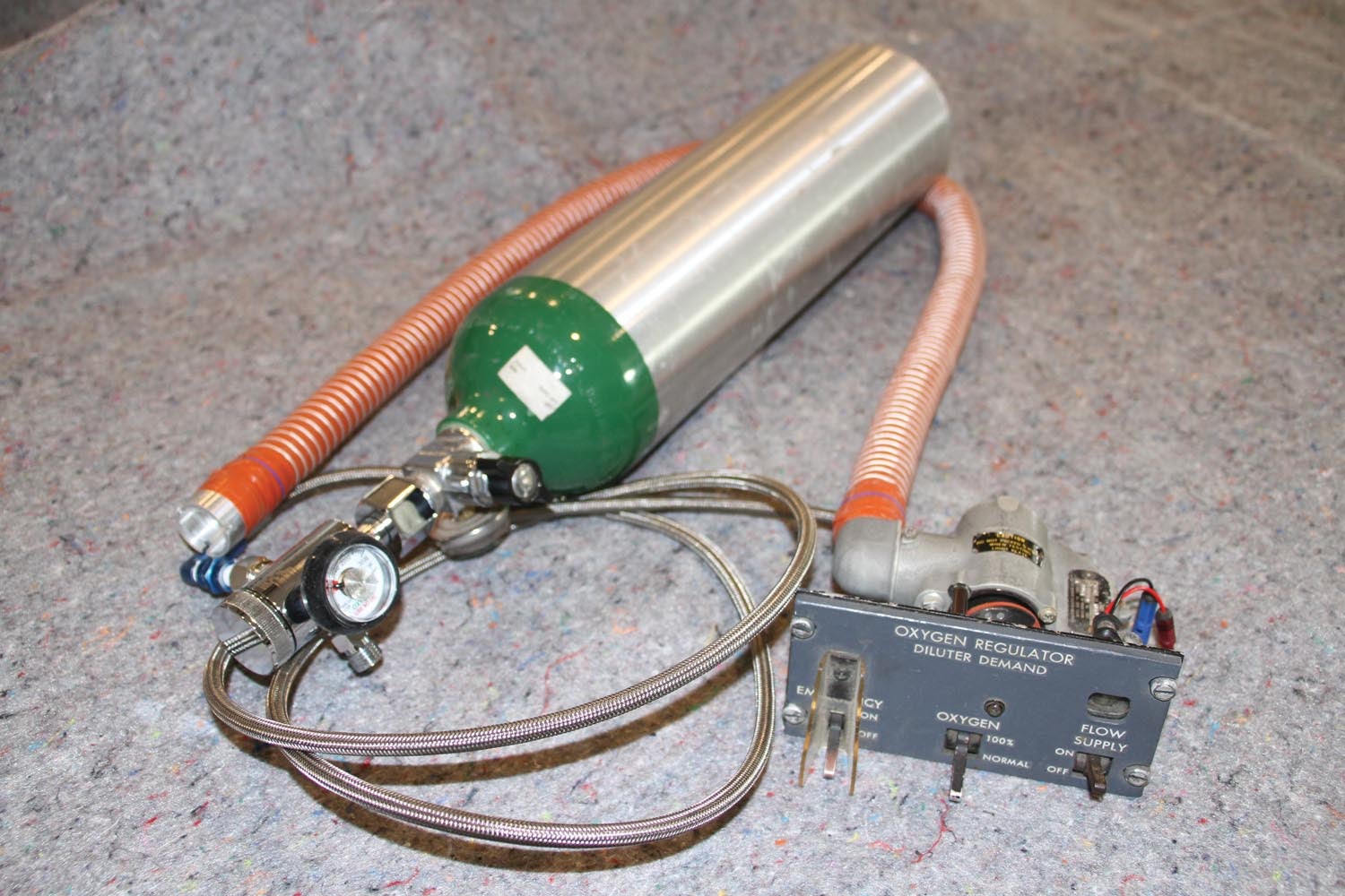 Here’s an entire functional system with bottle, first stage, hoses, and the panel-mount regulator.
