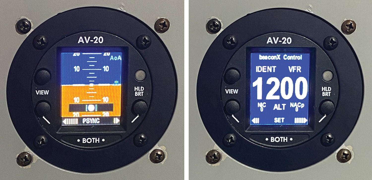 AV-20 display transponder modes