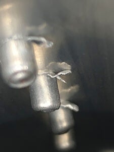Improper deburring
