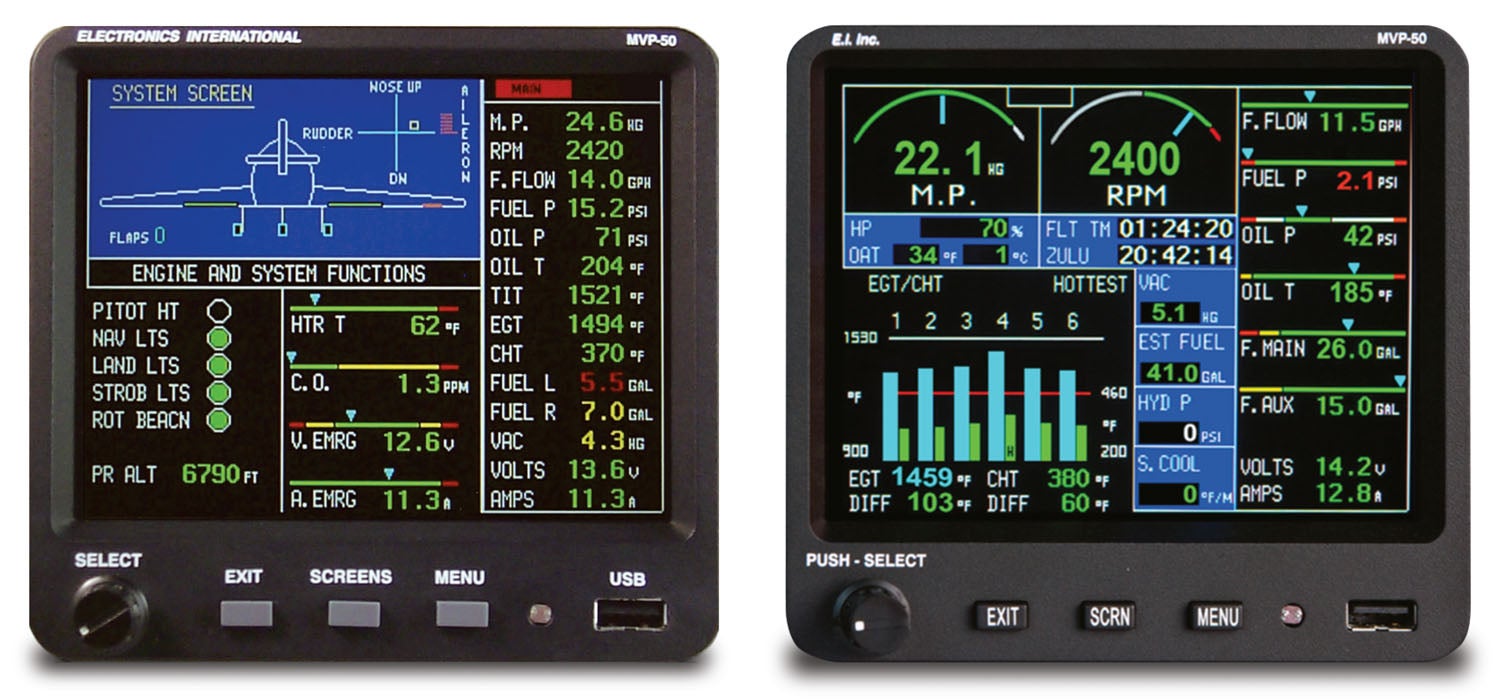 ei mvp engine monitors