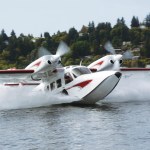 Nothing Small About This Amphibian Gweduck amphibian aircraft on a water takeoff run