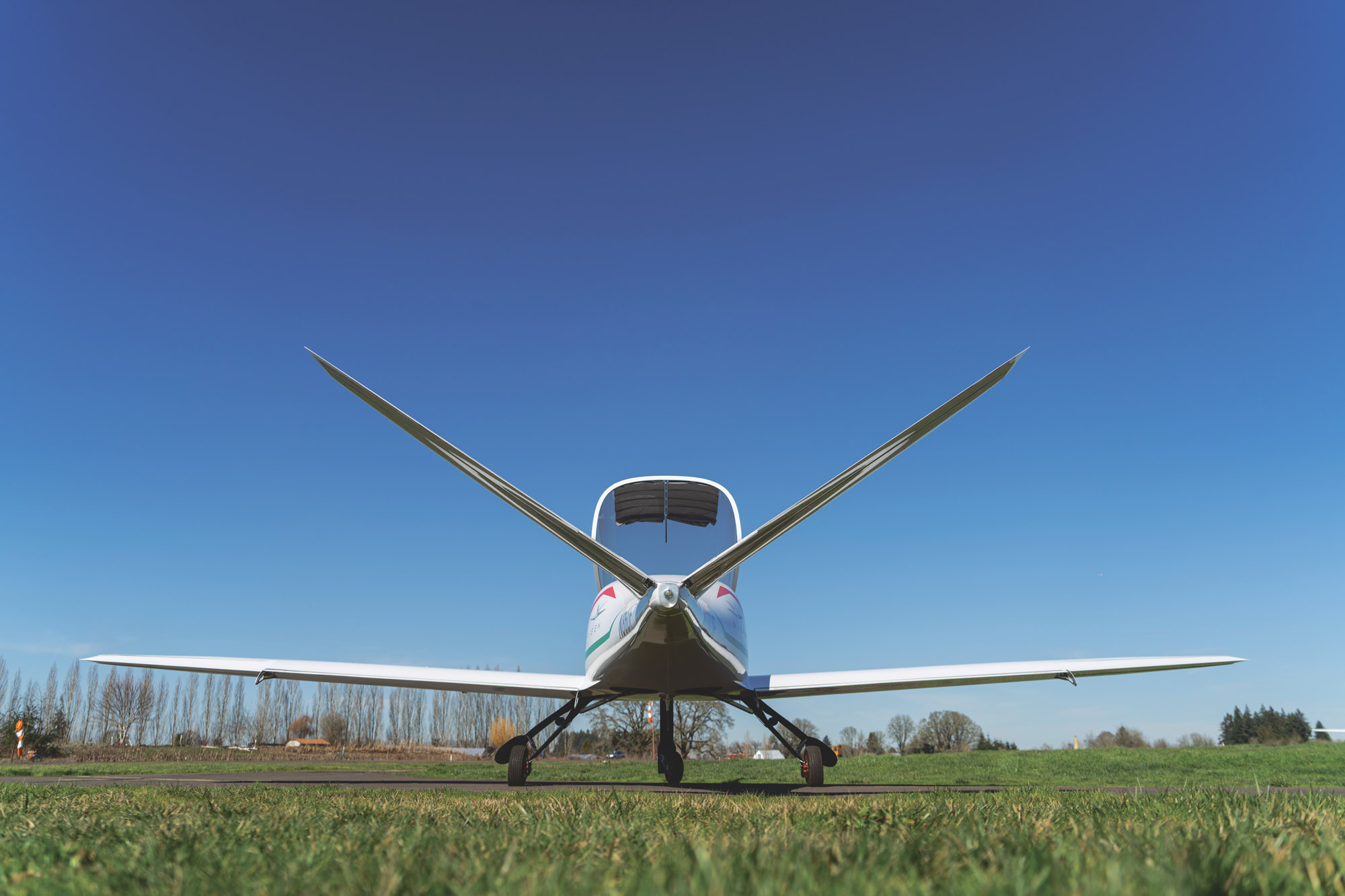 risen from behind showing v-tail