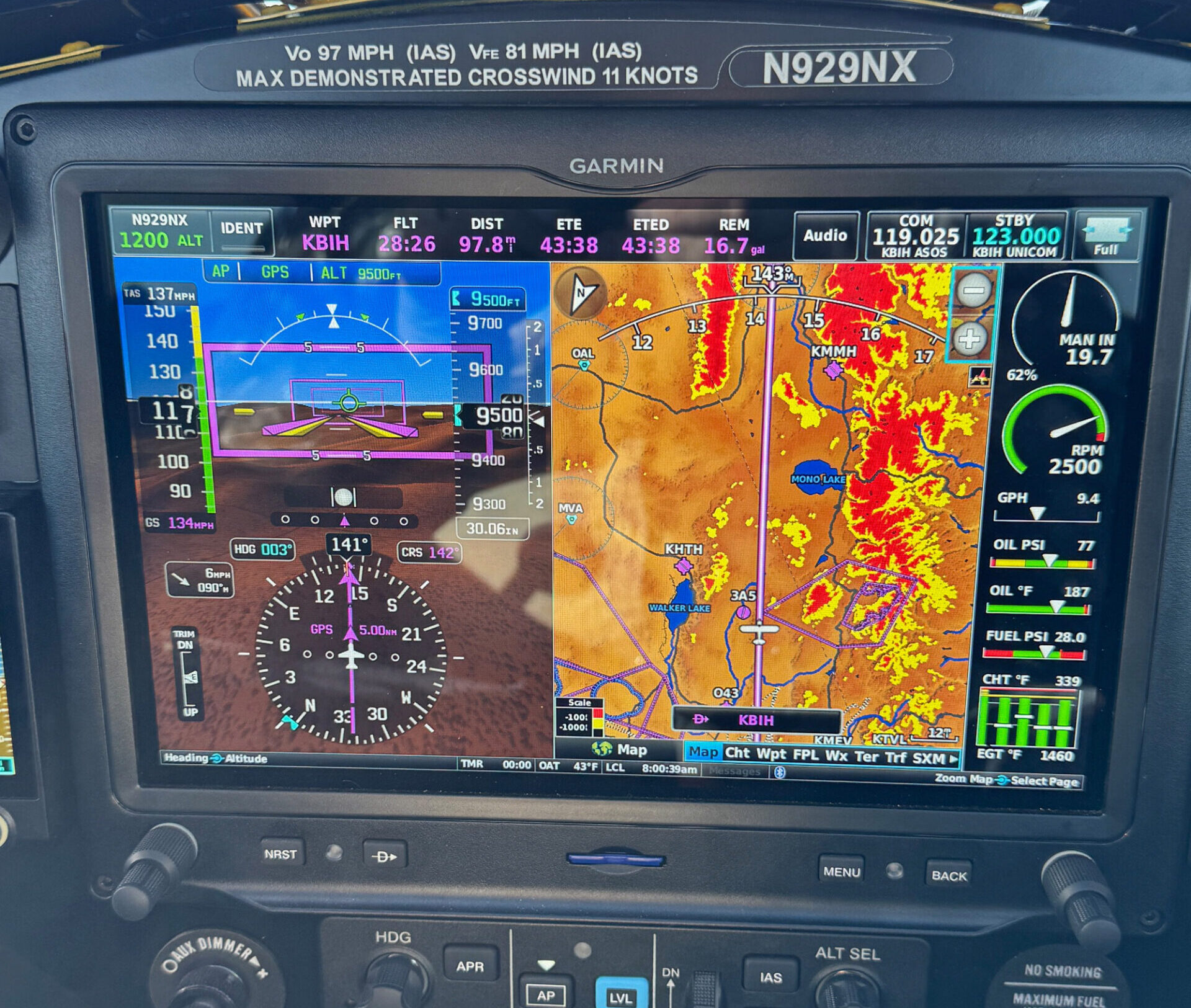 Garmin G3X display in NX Cub