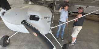 KITPLANES Flies the RV-15! Van’s Aircraft Chief Engineer Rian Johnson explains the RV-15 design elements to Dye before Dye’s initial flights last summer.