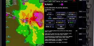 siriusxm weather on an advanced flight systems efis