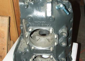O-290G case with the nose machined for flight use. The mounting lugs were not “countersunk” for conical bushings on this engine. Look for a later article on making the engine mounts.