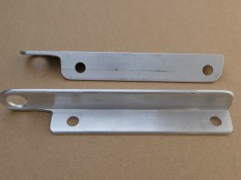 The finished items ready for alodine. The inside edges of the tie-down holes were later chamfered and smoothed.