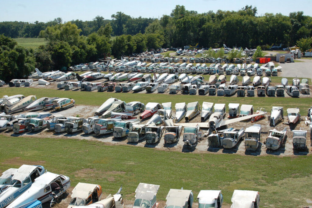Air Salvage of Dallas is one of the largest and longest-established aircraft salvage yards, with a very large inventory. [Credit: Air Salvage of Dallas]