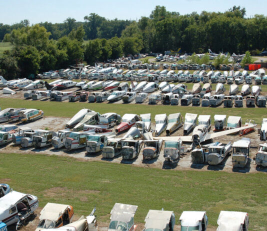 Air Salvage of Dallas is one of the largest and longest-established aircraft salvage yards, with a very large inventory. [Credit: Air Salvage of Dallas]