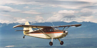 The author flying his Sinson 108-2 Voyager in the skies above British Columbia, Canada. [Credit: Mike Davenport]