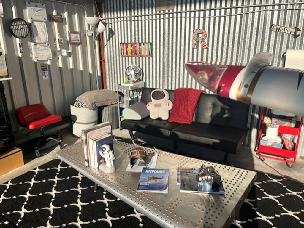The aviation-themed ‘man cave’ of Dr. Rick Rzepka, founder of the Fly-n-Eat app. [Credit: Dr. Rick Rzepka]