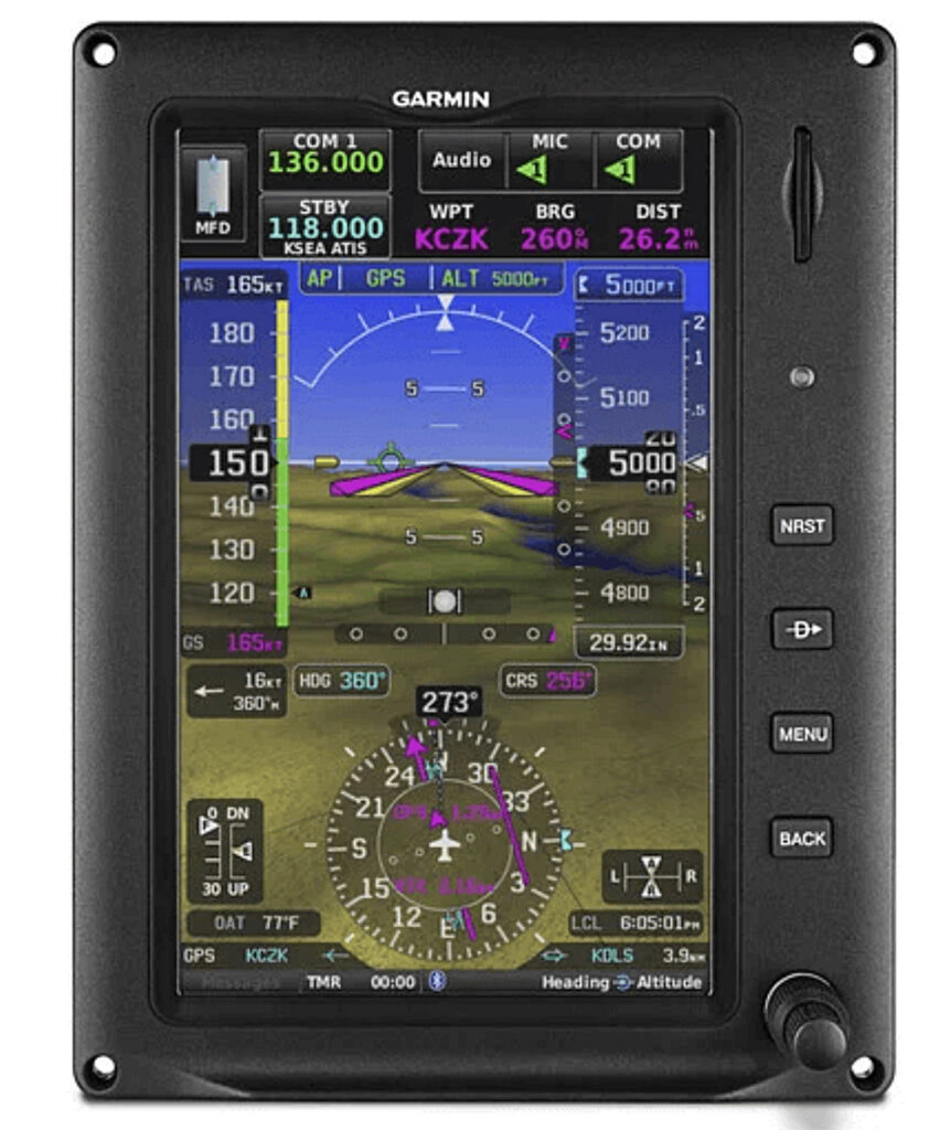 Garmin offers a wide array of options for homebuilders seeking to create a state-of-the-art glass panel. EFIS with 7’ and 10’ displays can fit most panel layouts and budgets. [Credit: Garmin Avionics]