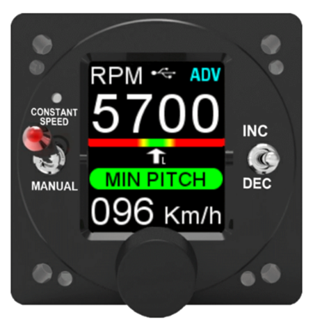 The APR1 Propeller Controller optimizes speed and fuel consumption. [Credit: Fielden Aero LLC]