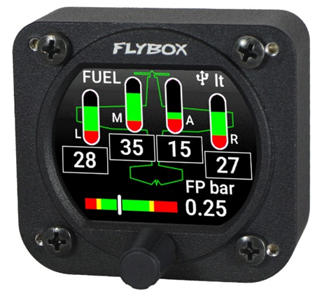 The OBLO round EFIS consolidates all attitude intrument information in one compact display. [Credit: Fielden Aero LLC]