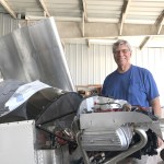 Author Bill Wilson takes a break from measuring and cutting the Lexan windshield during his Onex build. [All Images Credit to Bill Wilson]