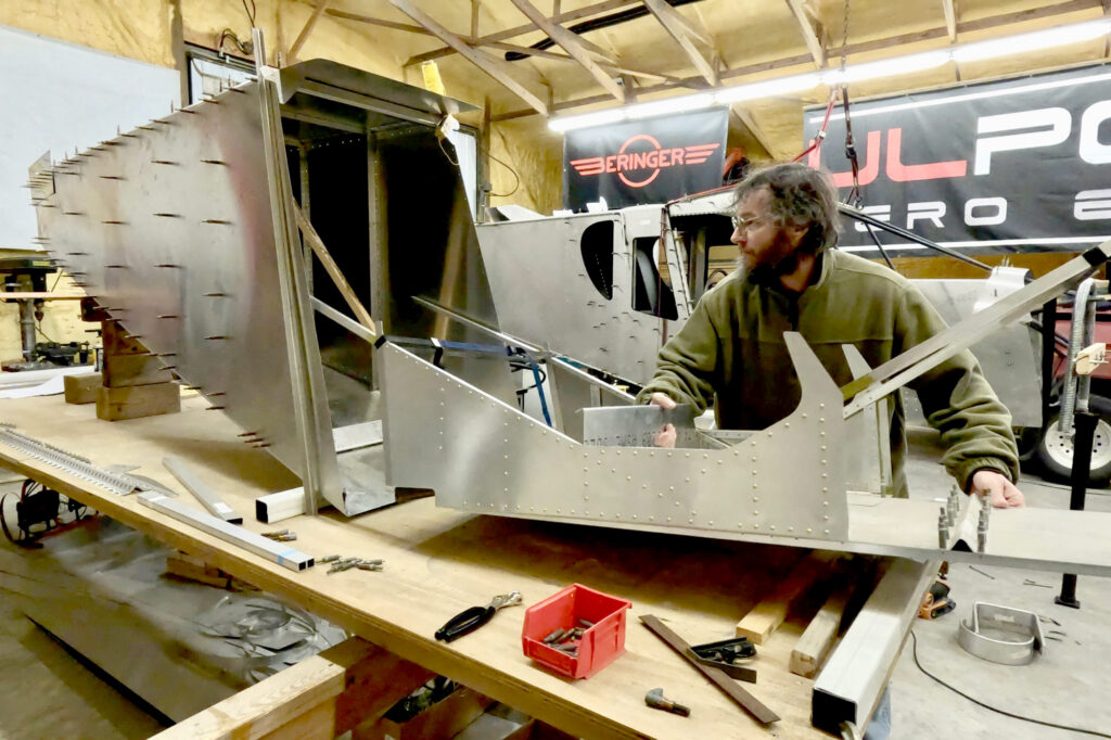 Jon placing the forward fuselage into the rear fuselage (yet again).