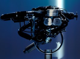 The 160 hp turbocharged Rotax 916iS is a four-stroke piston engine with redundant electronic fuel injection and ignition. [Credit: BPR Rotax]