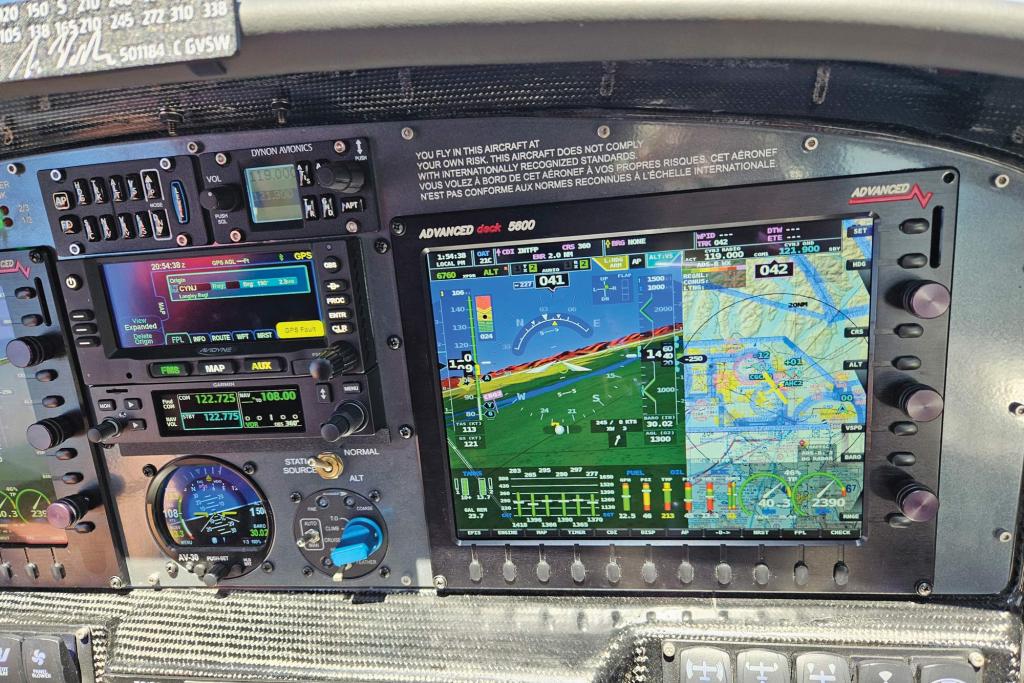 The ultra-modern flat panel displays in the Glasiar Sportsman 2+2. [Credit: Mike Davenport]