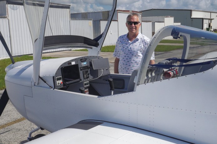 Jon Olson decided on a pulled rivet kit for that fit the light sport category for his first build. After much research, he chose Vans RV-12 and has never regretted the choice. [Credit: Bill Wilson]