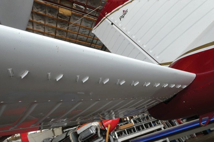 Here, VGs have been added beneath the leading edge of the horizontal tail of stabilator-equipped aircraft for better control authority. [Credit: Bill Wilson]